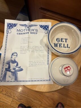 Get Well Ceramic Soup Tureen with Lid - White and Blue